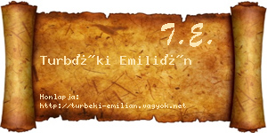 Turbéki Emilián névjegykártya